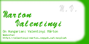 marton valentinyi business card