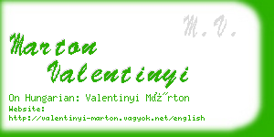 marton valentinyi business card